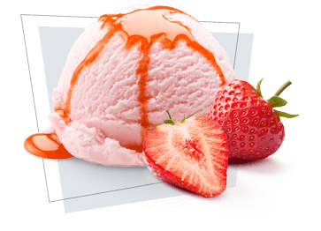 Real strawberry<br />ice cream