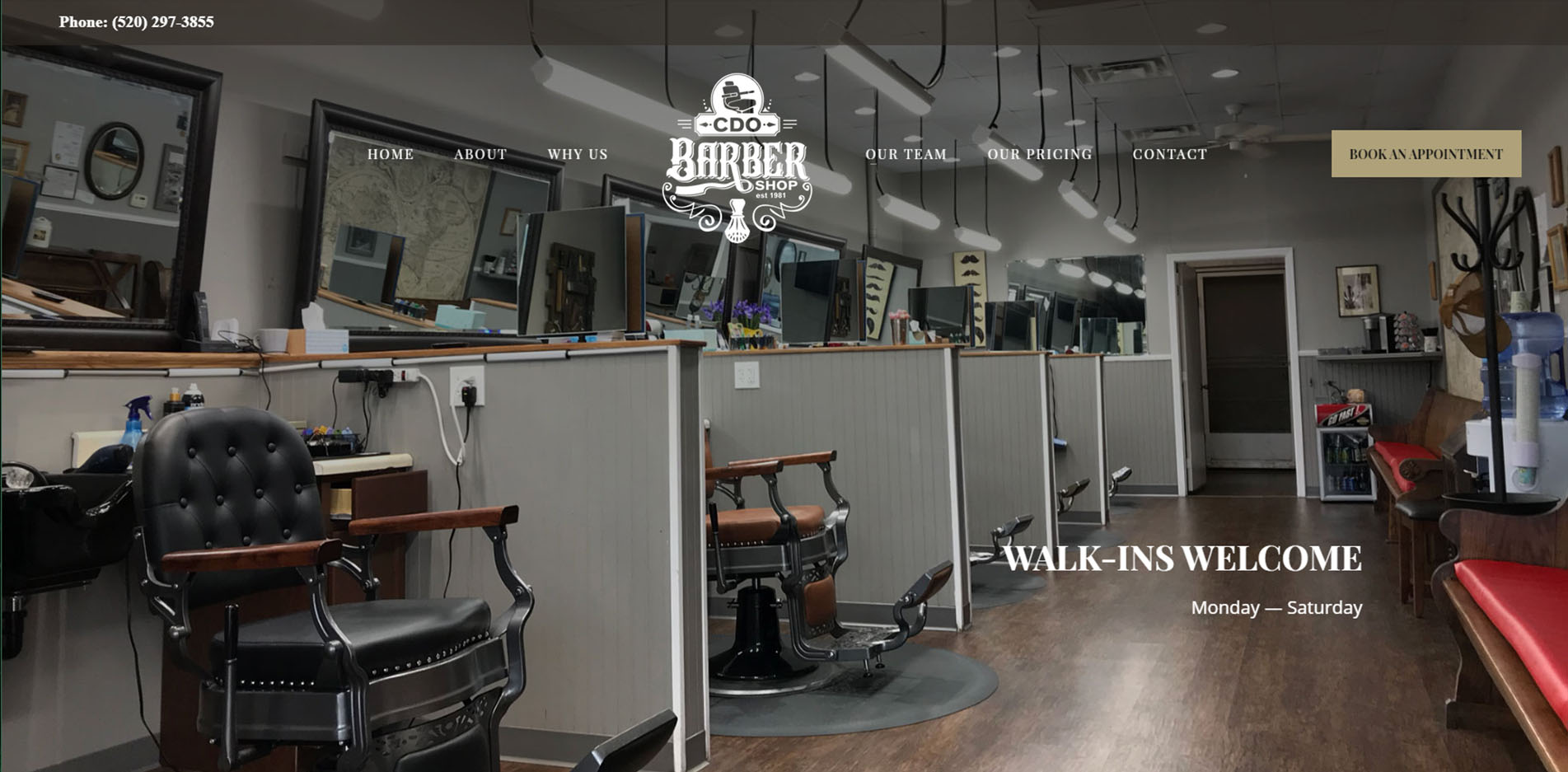 Barber Shop Website Design #4