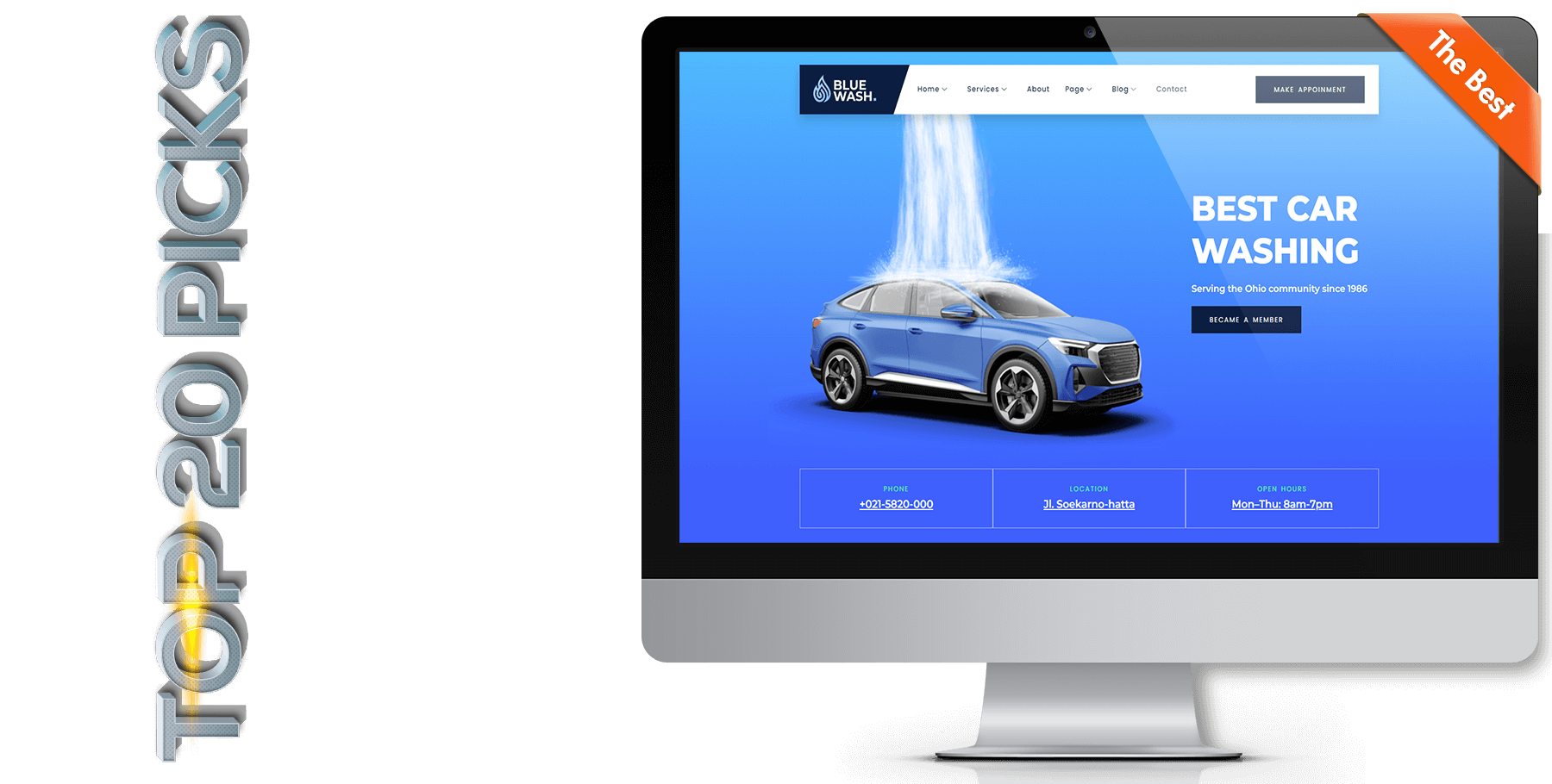 A website design in Automotive Detailing named Blue Wash