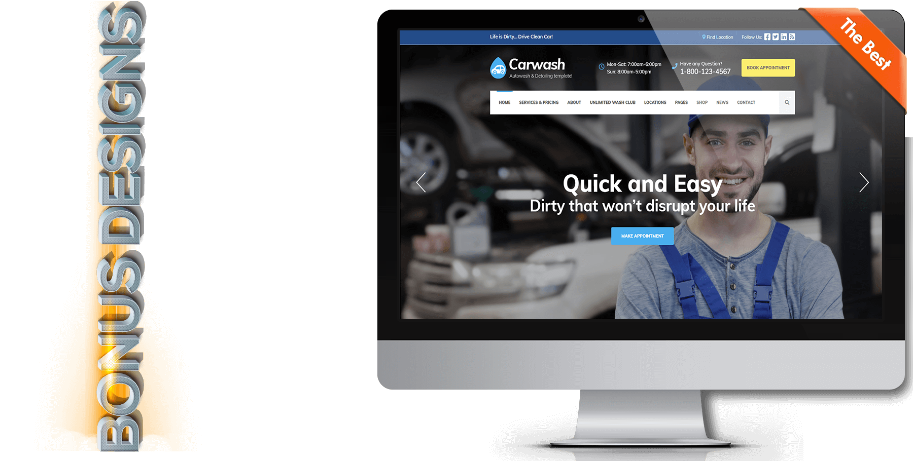 A website design in Automotive Detailing named Car Wash