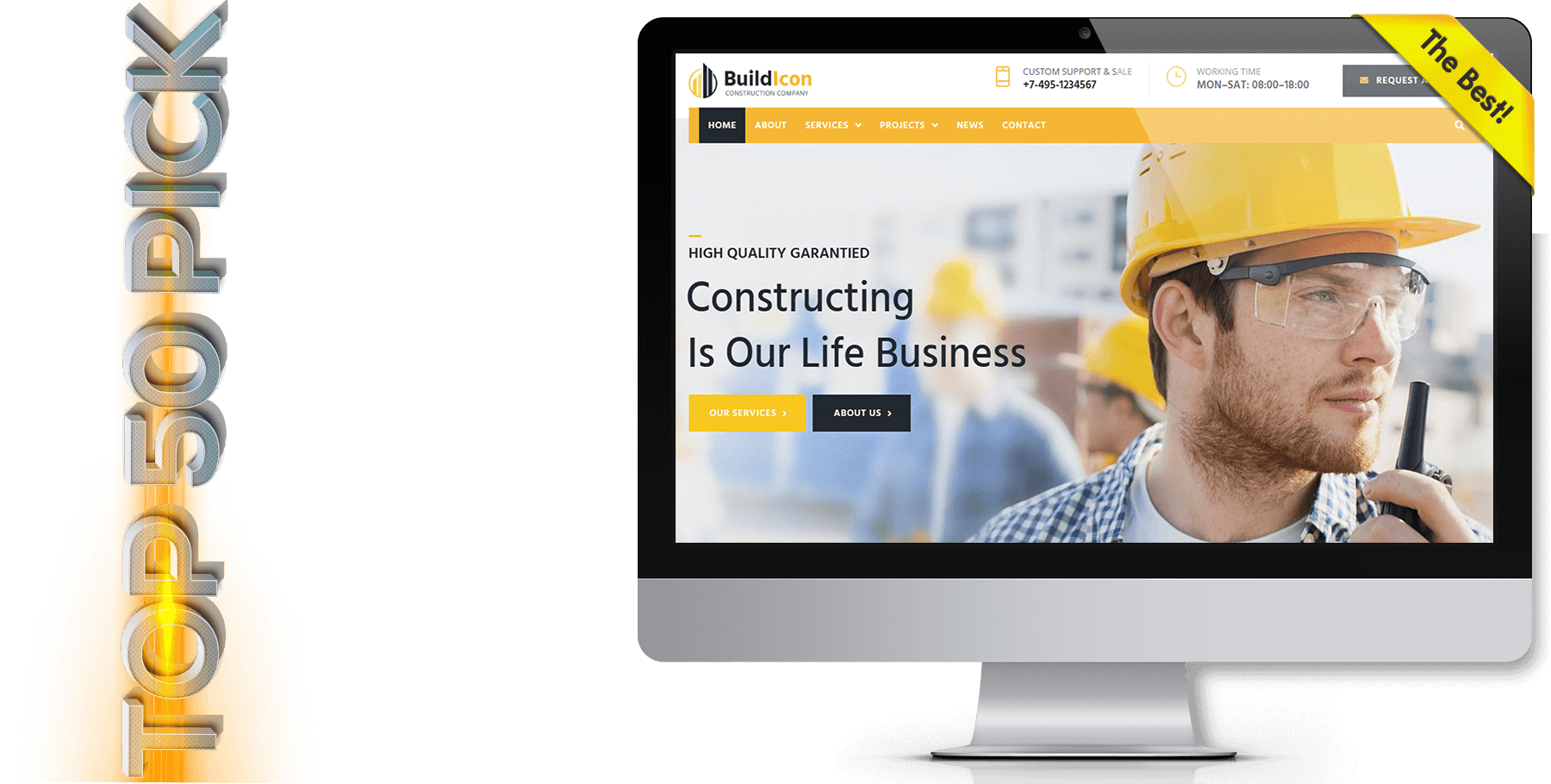 A website design in construction named Build Icon