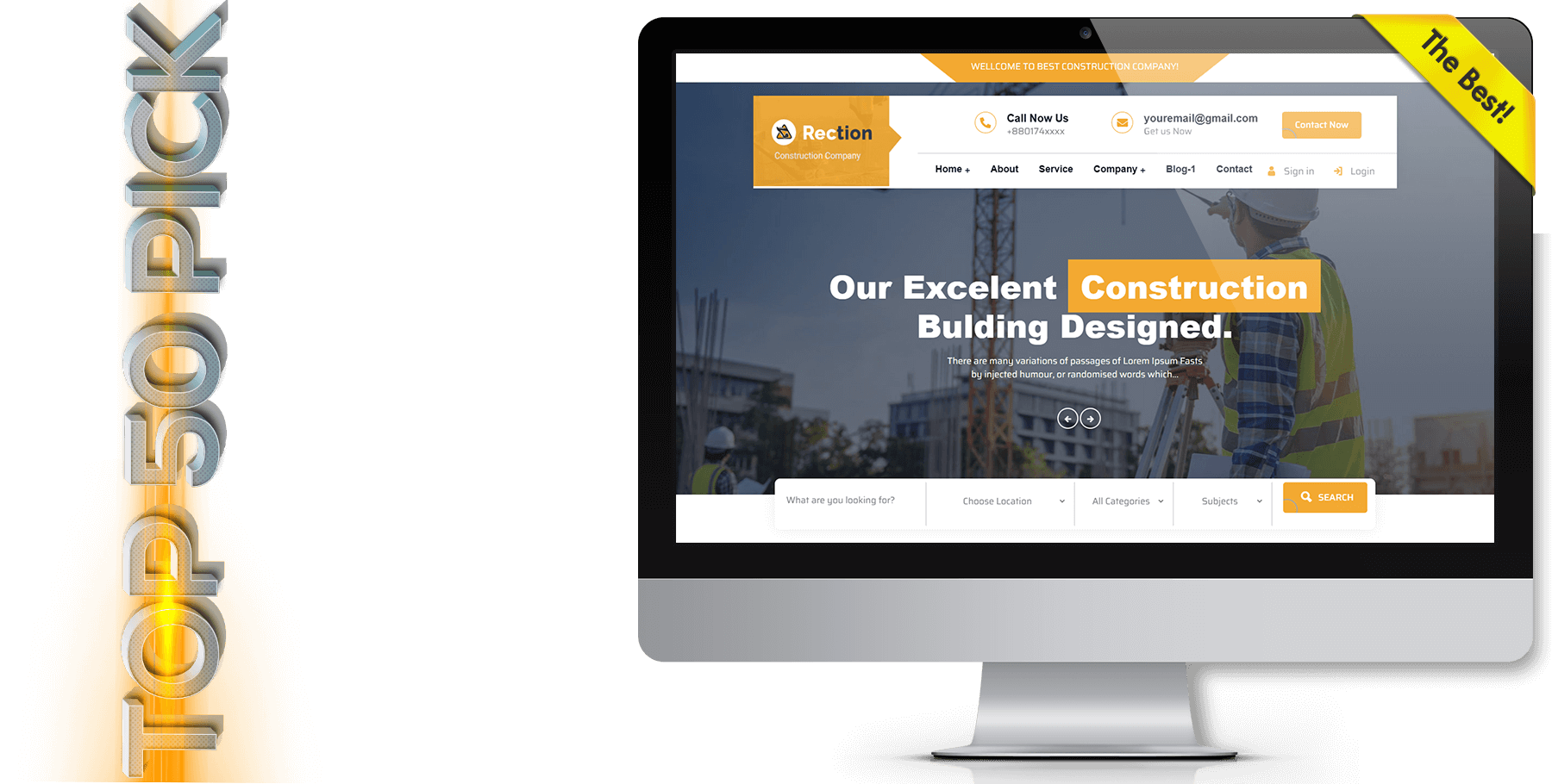 A website design in construction named Rection