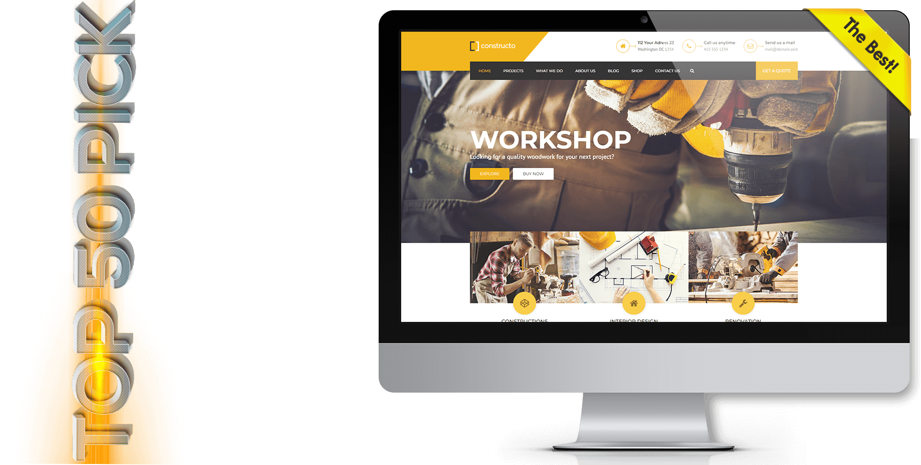 A website design in construction named Constructo