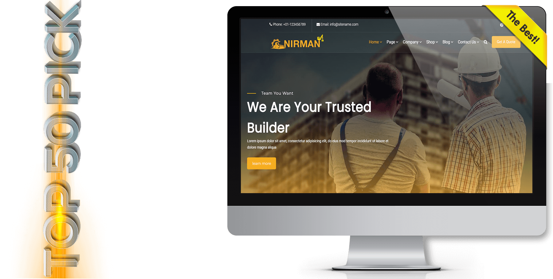 A website design in construction named Nirman