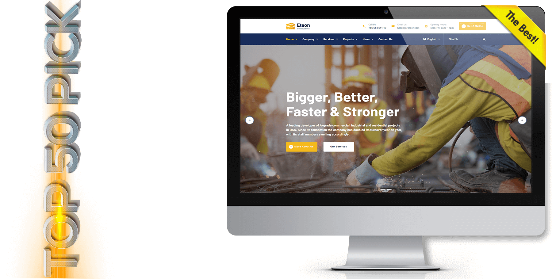 A website design in construction named Eteon