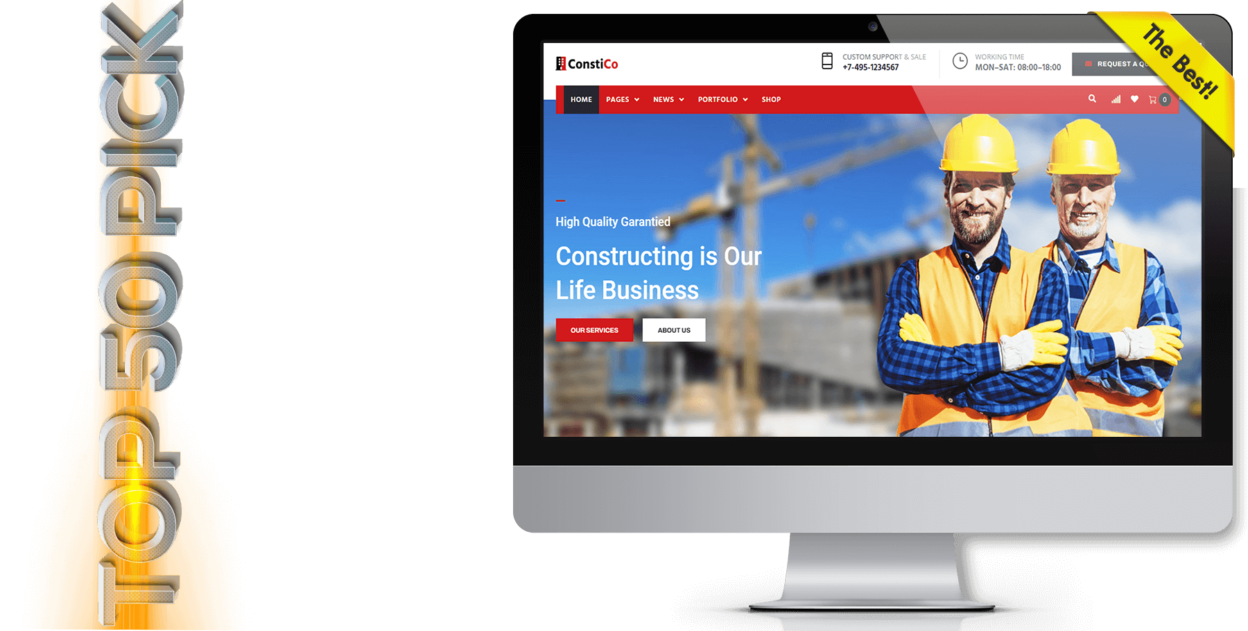 A website design in construction named Consti Co