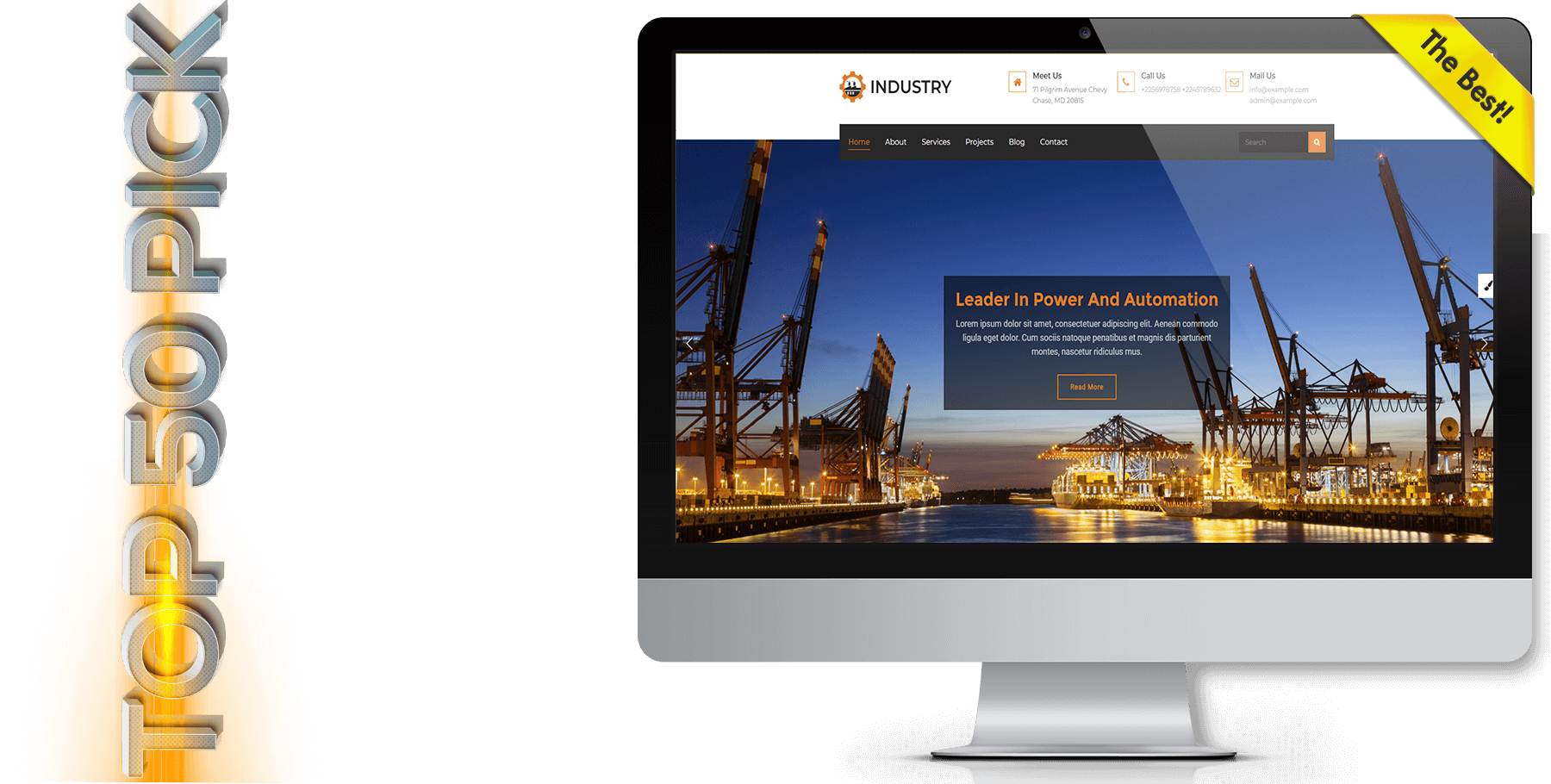 A website design in construction named Industry