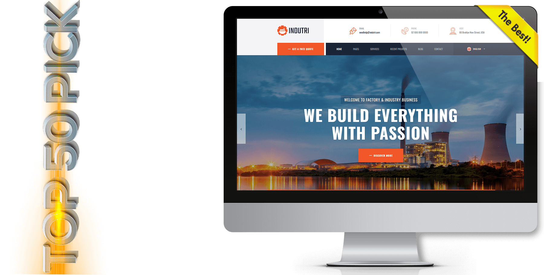A website design in construction named Indutri