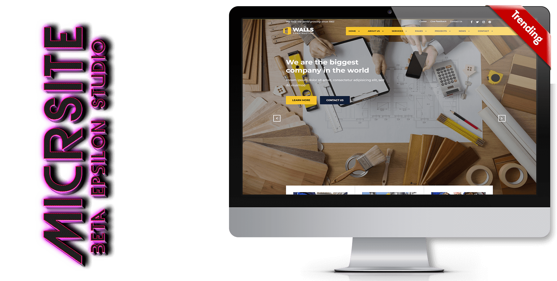 A website design in construction named Walls