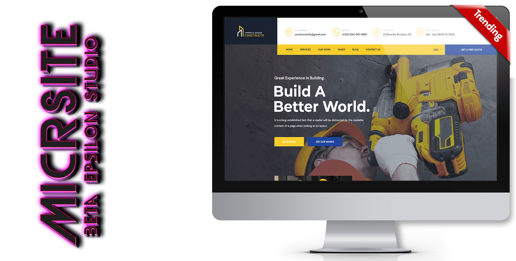 A website design in construction named ConstructR