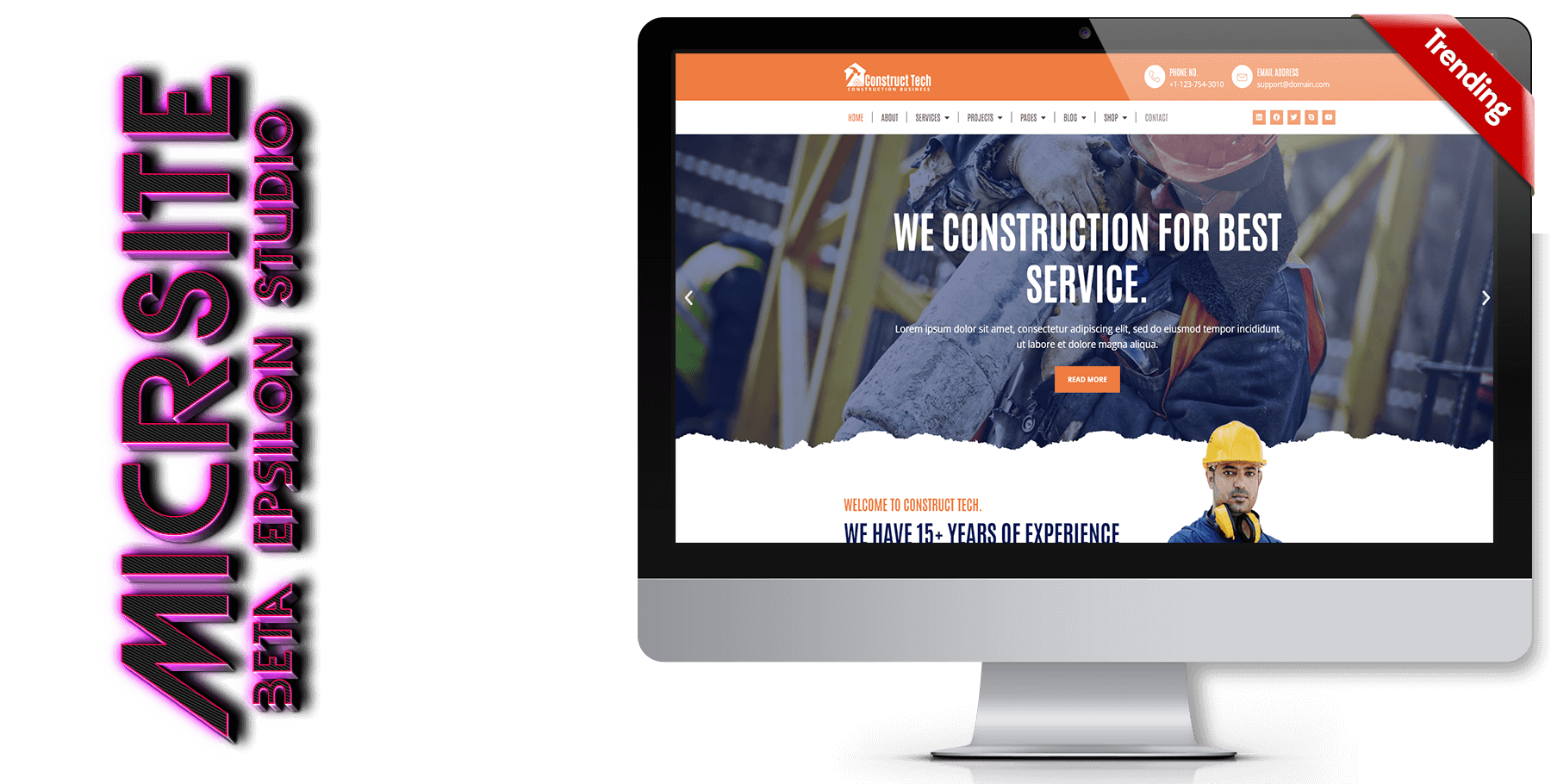 A website design in construction named Construct