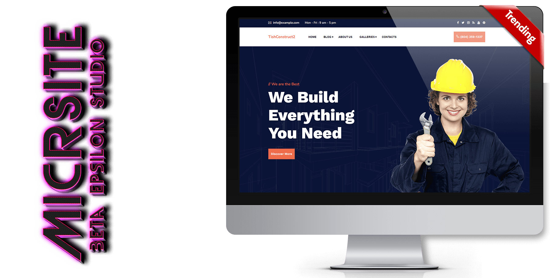A website design in construction named Construct 2