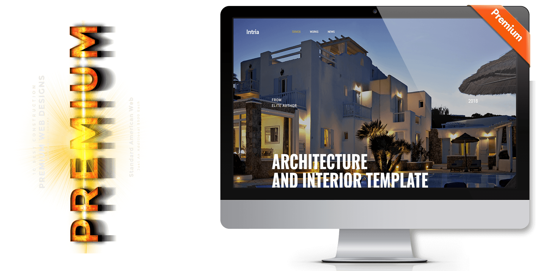 A website design in construction named Intria