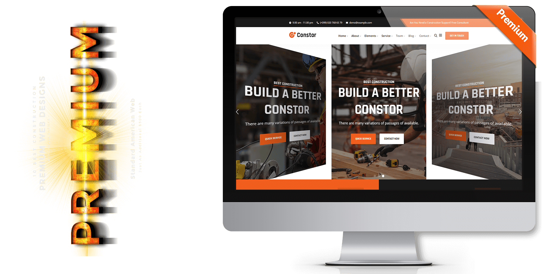 A website design in construction named Constor