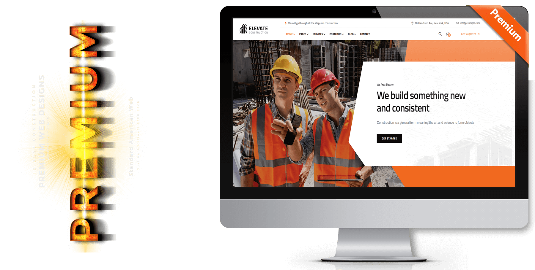 A website design in construction named Elevate
