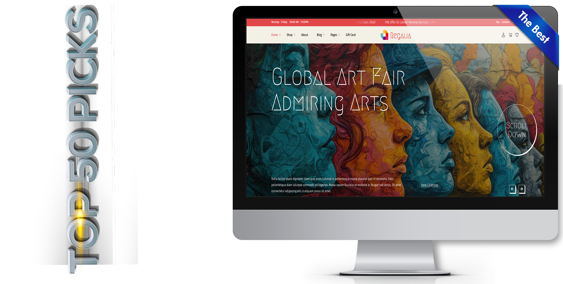 A website design in art named regalia