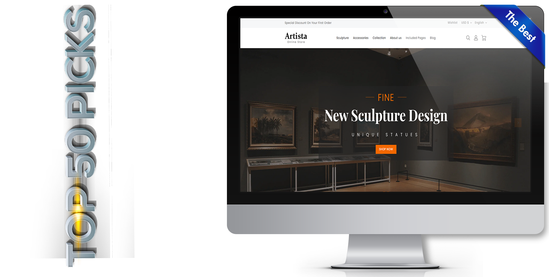A website design in art named Arista
