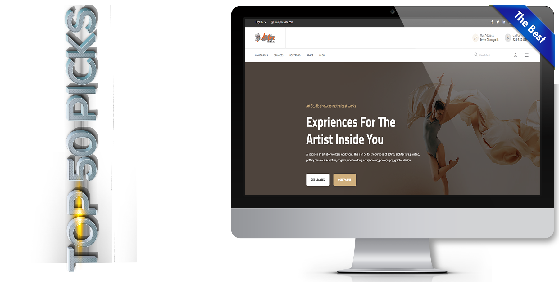 A website design in art named artee