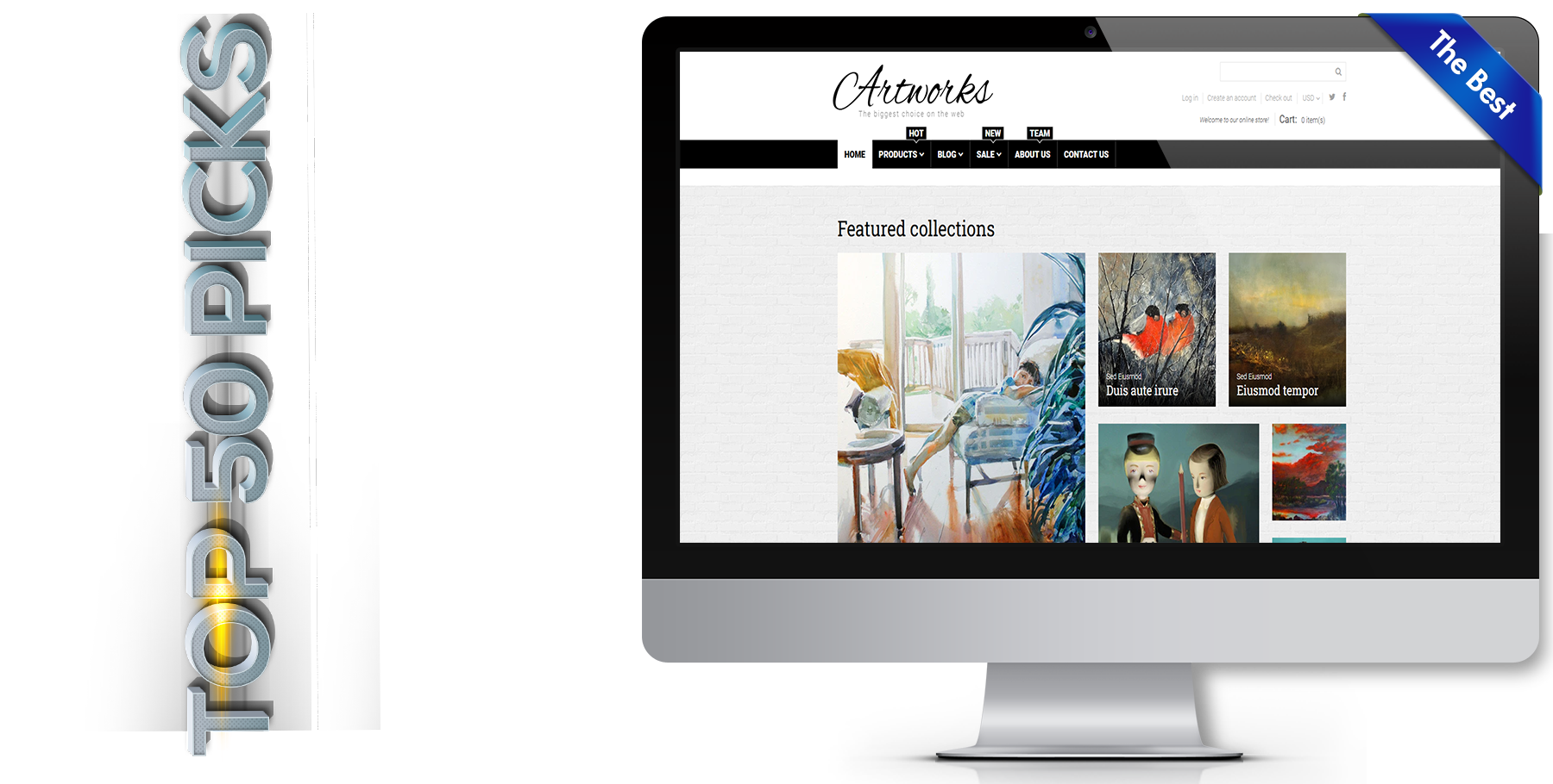 A website design in art named artworks