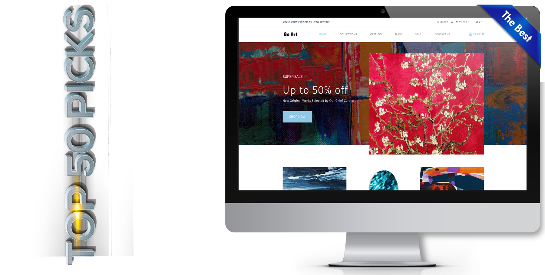 A website design in art named go art