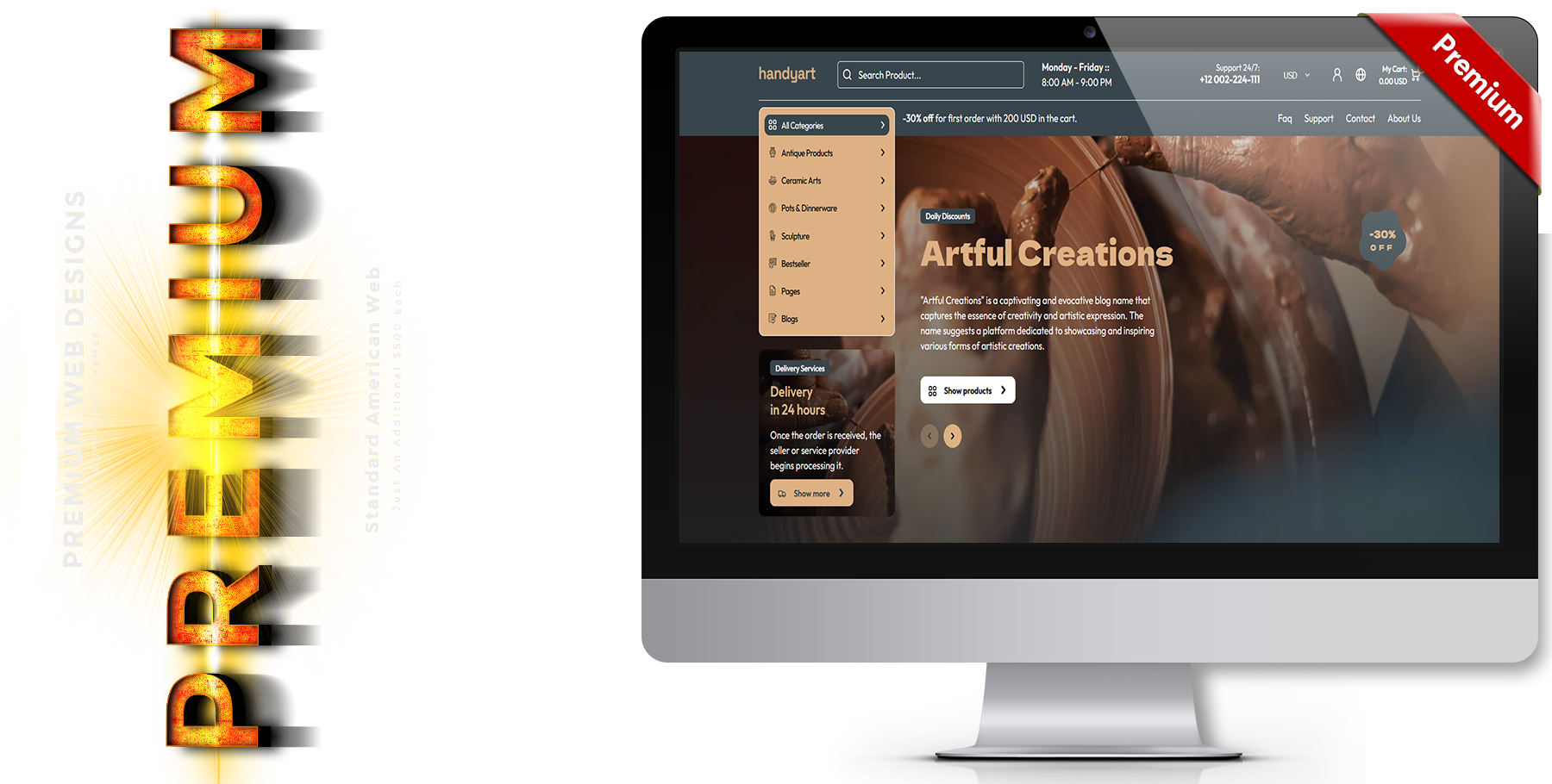 A website design in art named handyart