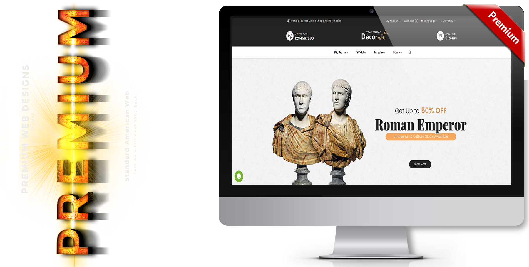 A website design in art named decor art