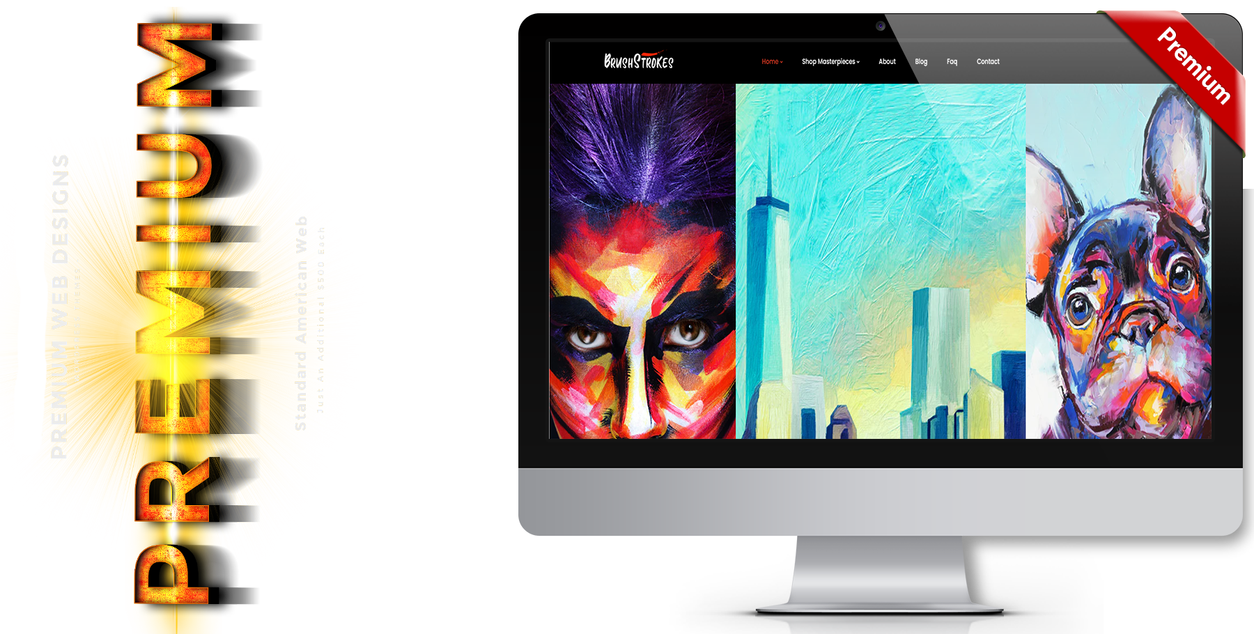 A website design in art named brushstrokes
