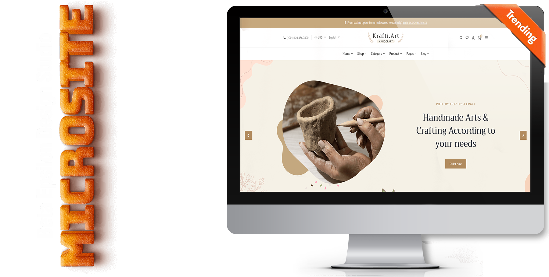 A website design in art named KraftiArt