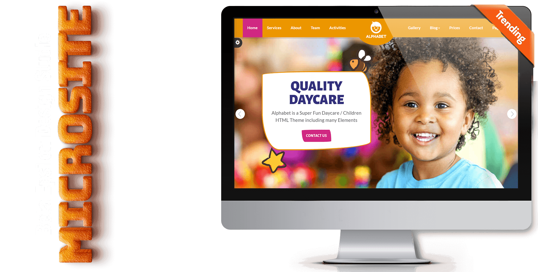 A website design in Child Care called Alphabet