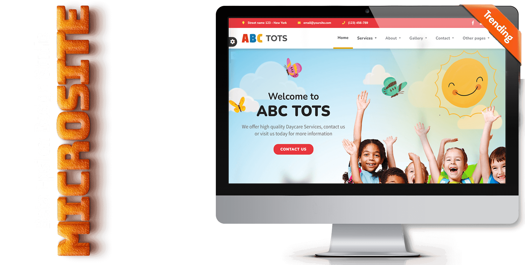A website design in Child Care called ABC Tots