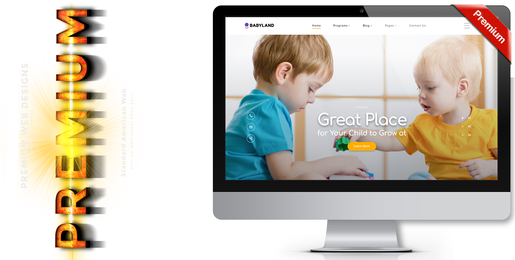 A website design in Child Care