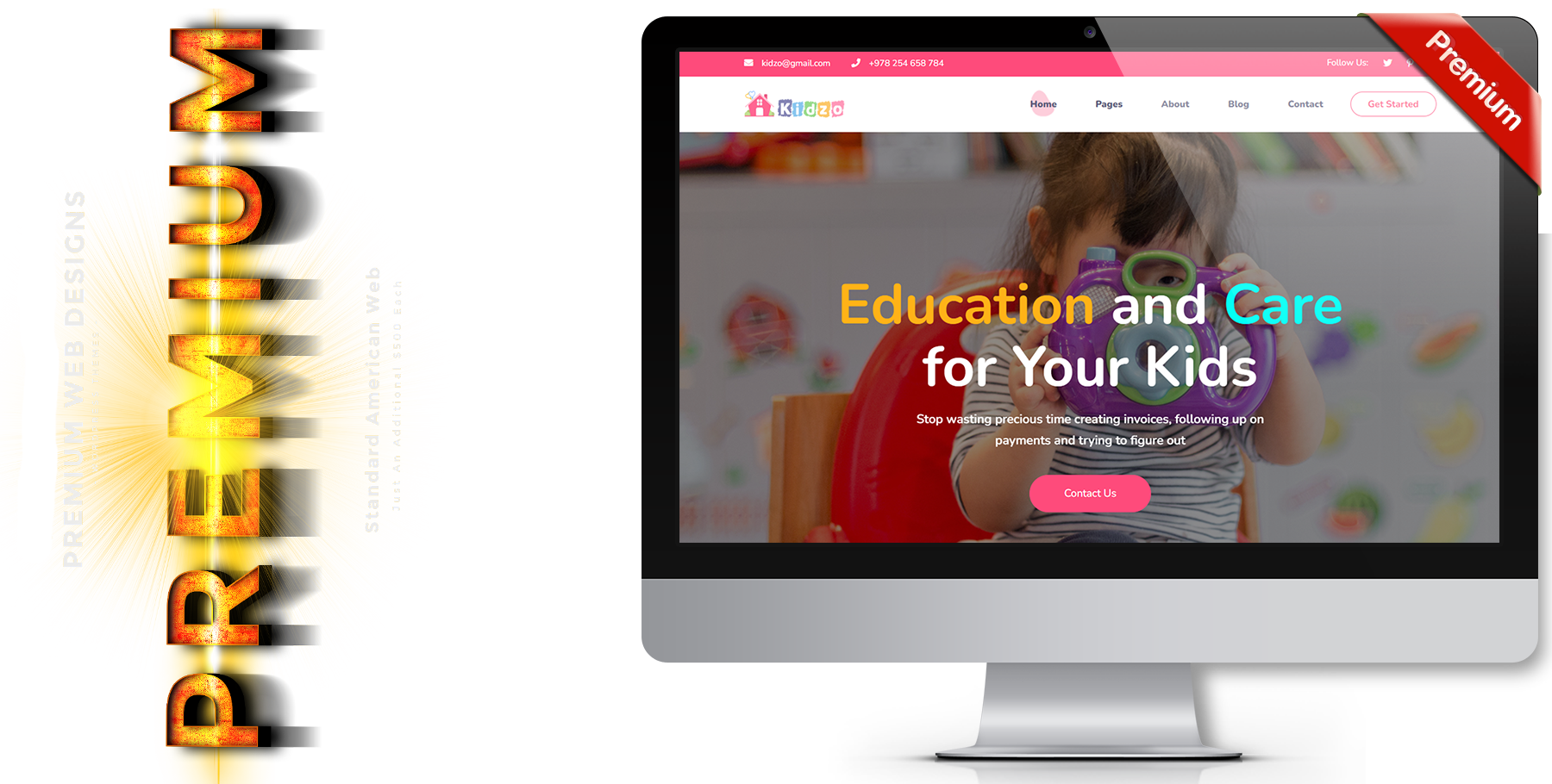 A website design in Child Care