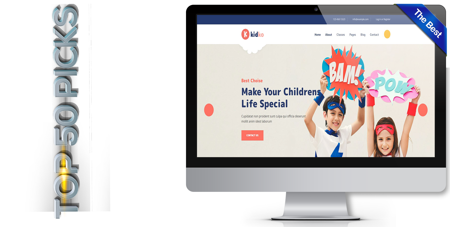 A website design in Child Care called Kidko