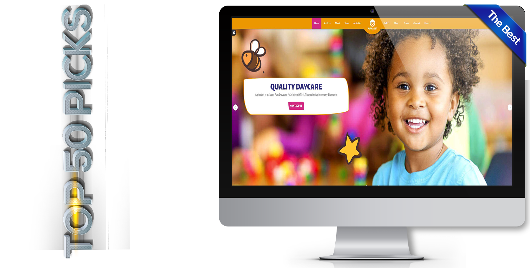 A website design in Child Care called Alphabet