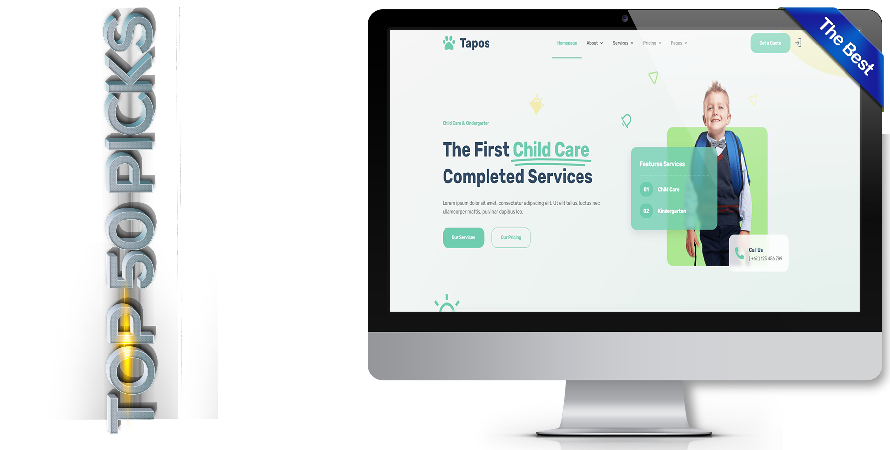 A website design in Child Care called Tapos