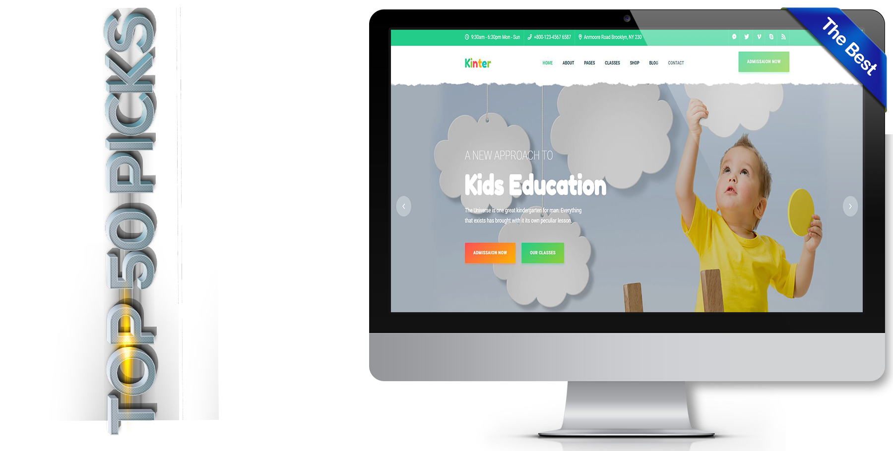 A website design in Child Care called Kinter