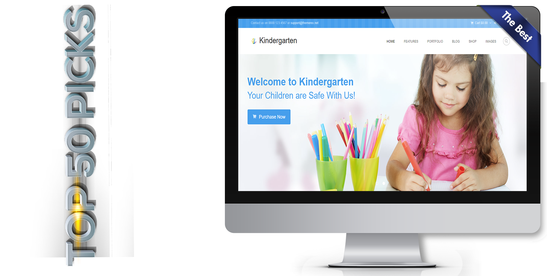 A website design in Child Care called Kindergarten