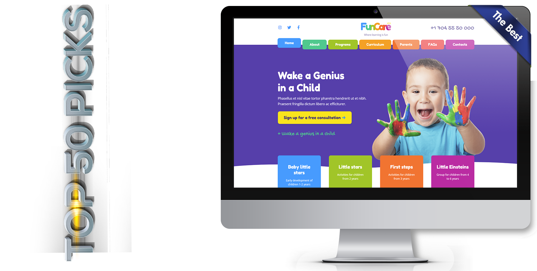 A website design in Child Care called Fun Care