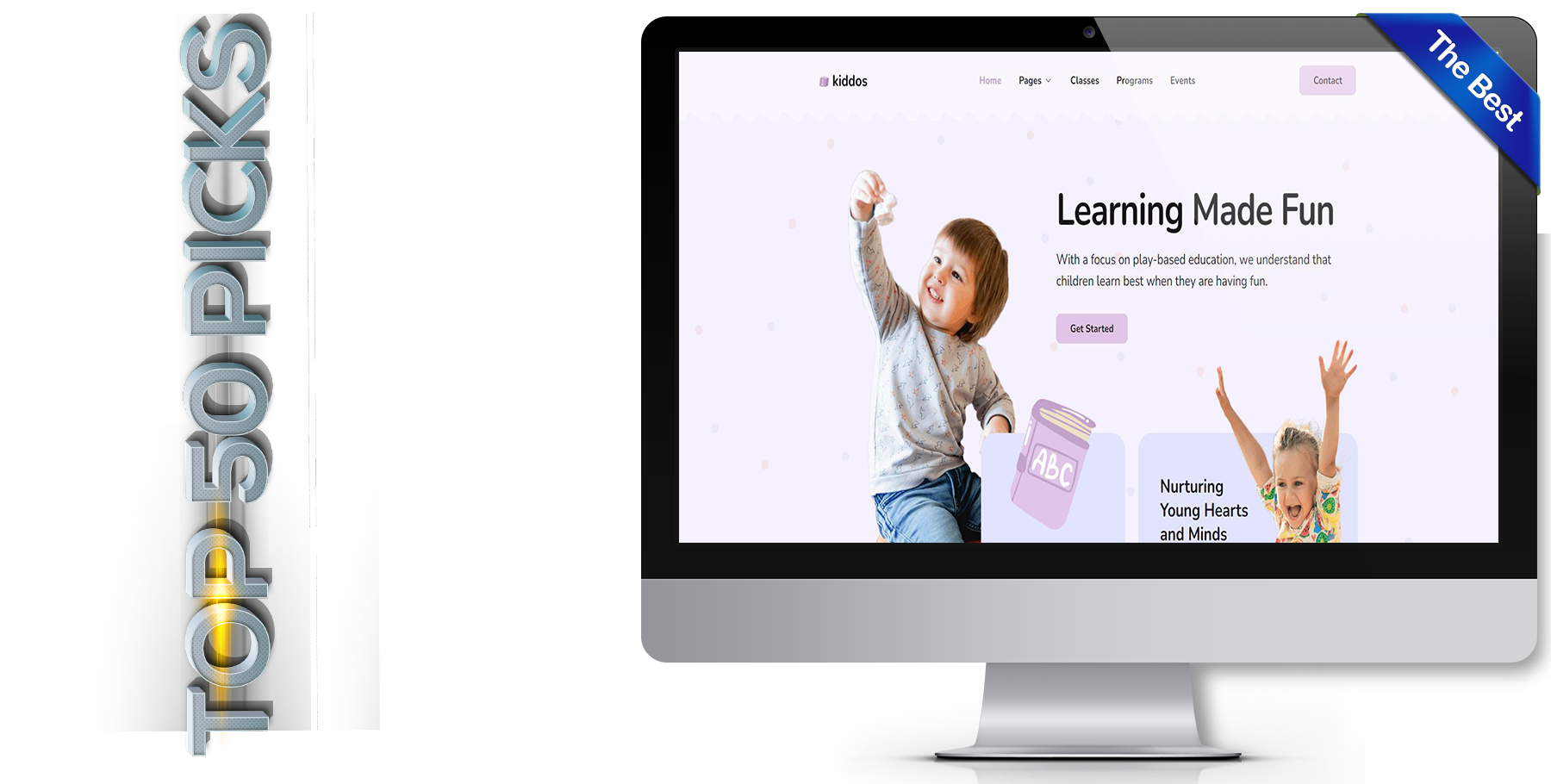 A website design in Child Care called Kiddos