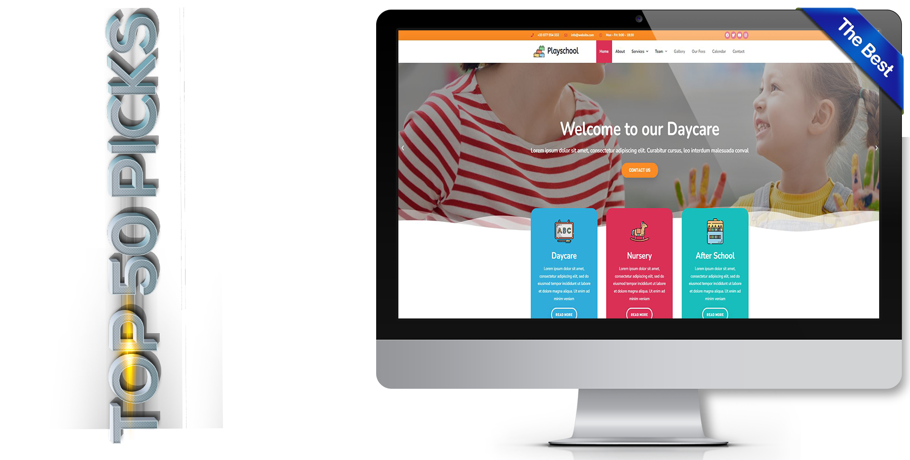 A website design in Child Care called Playschool