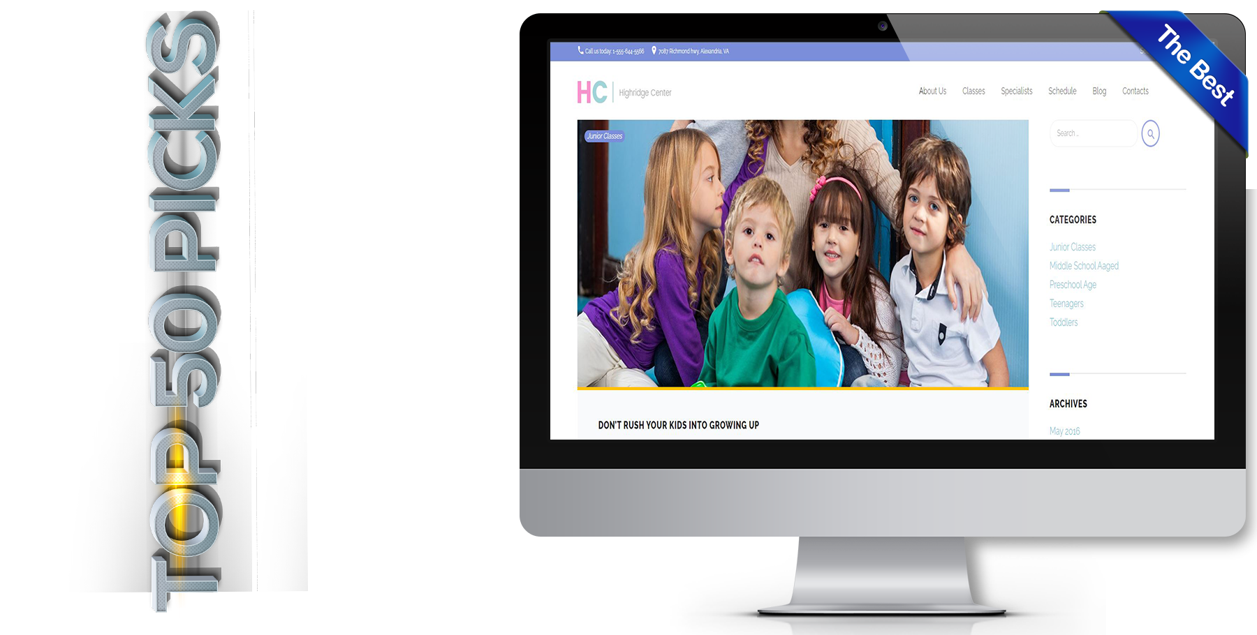 A website design in Child Care called HighRidge Center