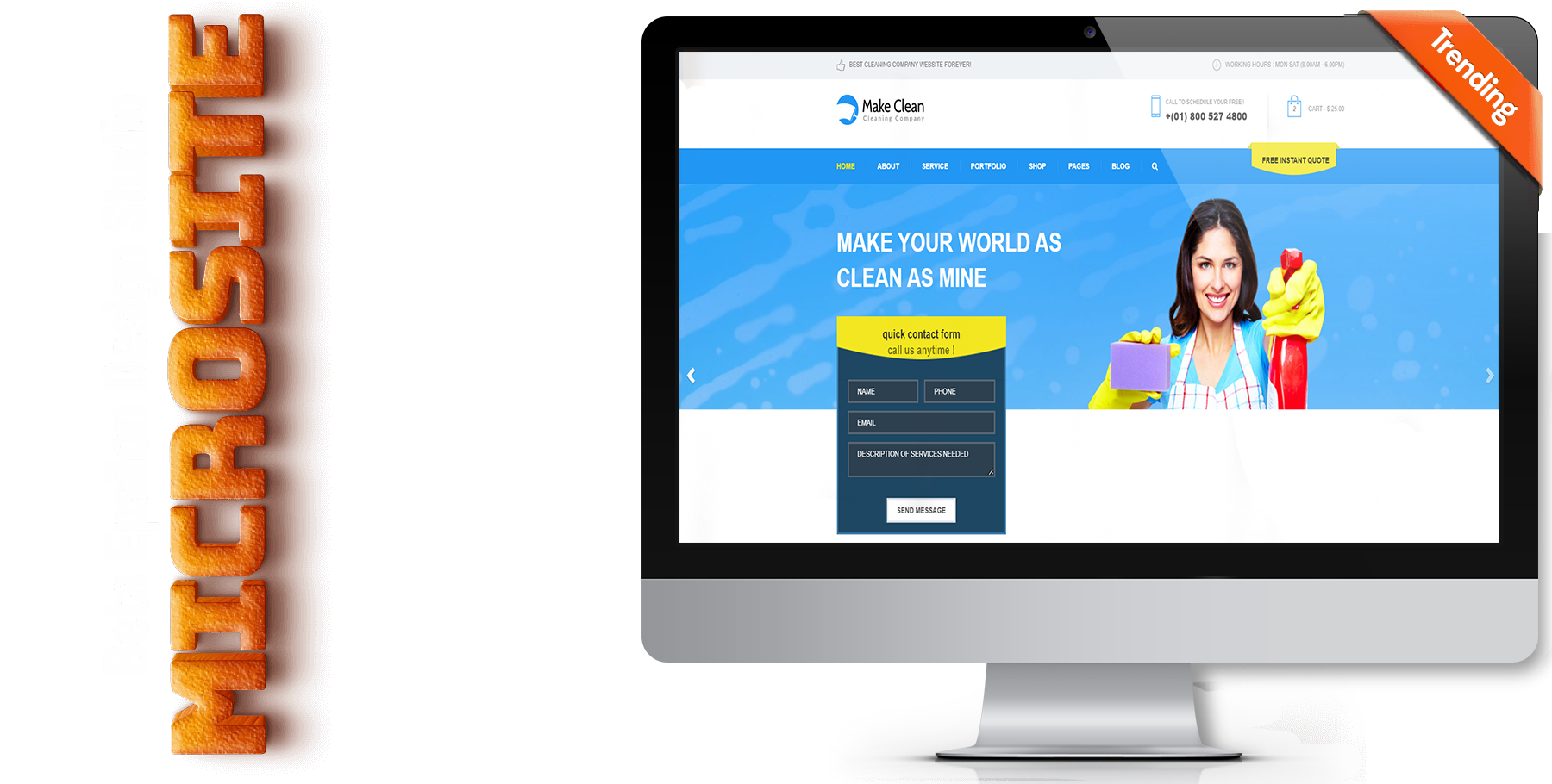 A website design in Cleaning Service called Make Clean