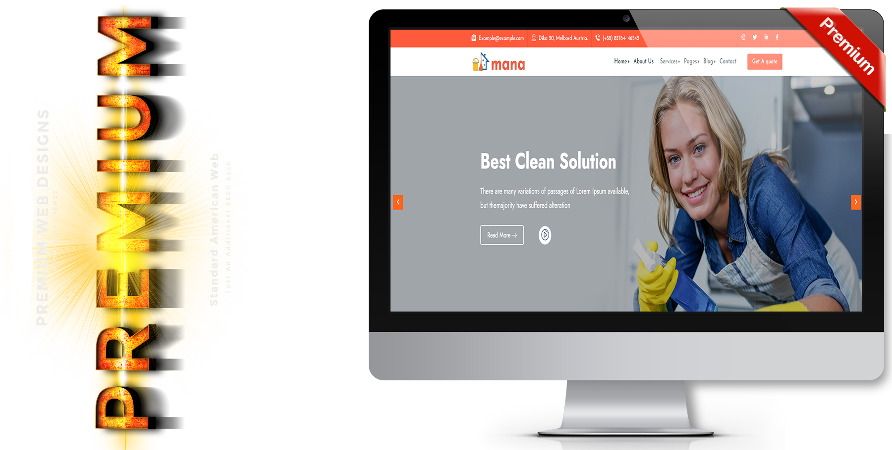 A website design in Cleaning Service
