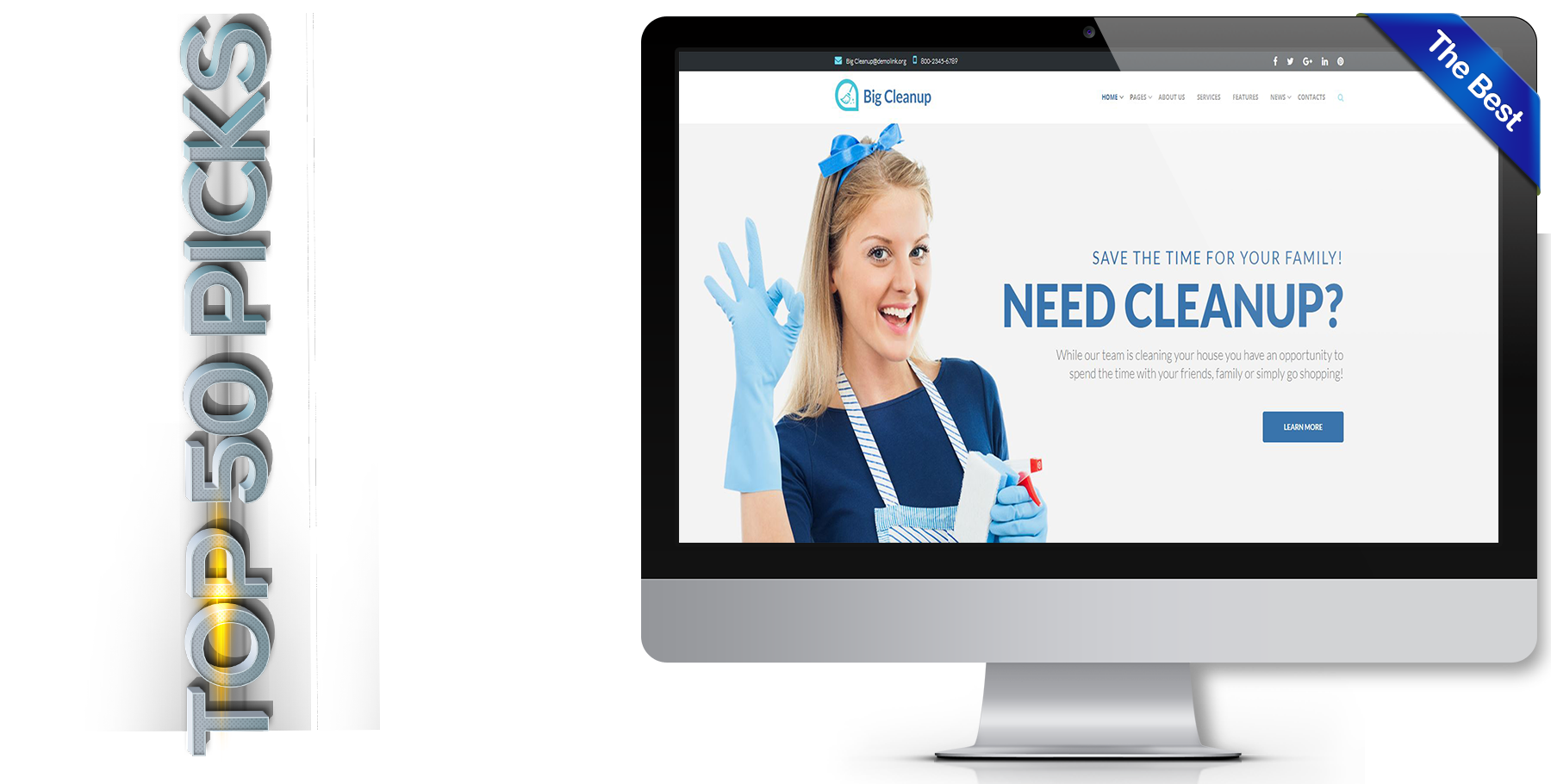 A website design in Cleaning Service called Big Cleanup