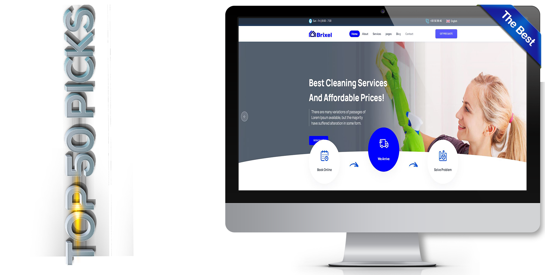 A website design in Cleaning Service called Brixel