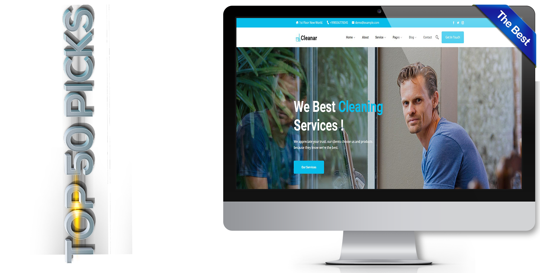 A website design in Cleaning Service called Cleanar