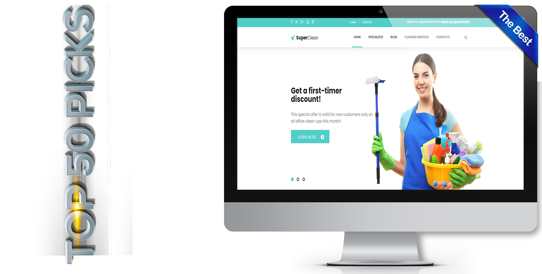 A website design in Cleaning Service called Super clean