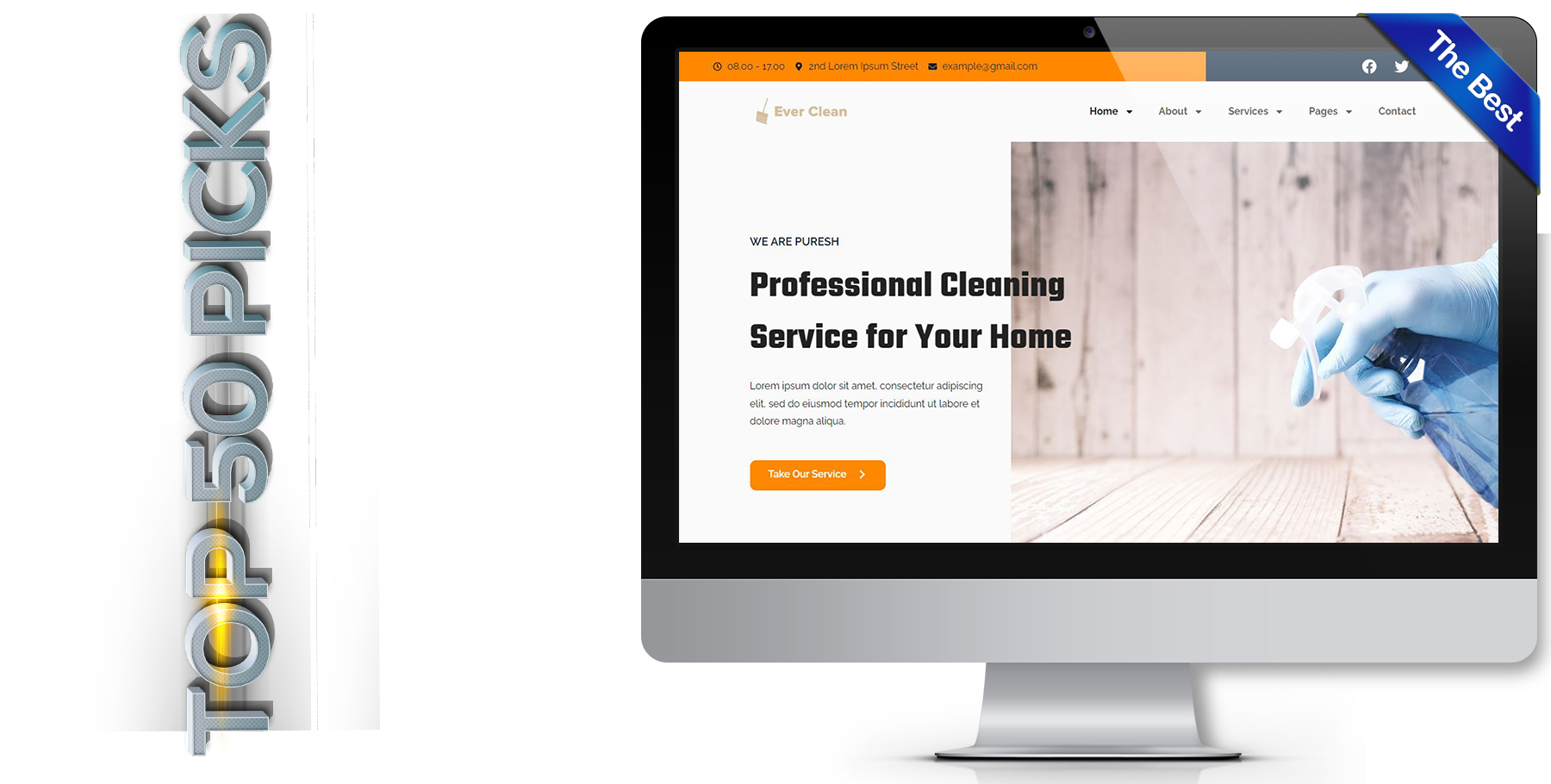 A website design in Cleaning Service called ever clean