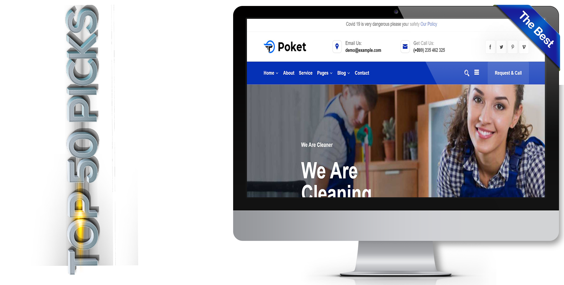 A website design in Cleaning Service called poket