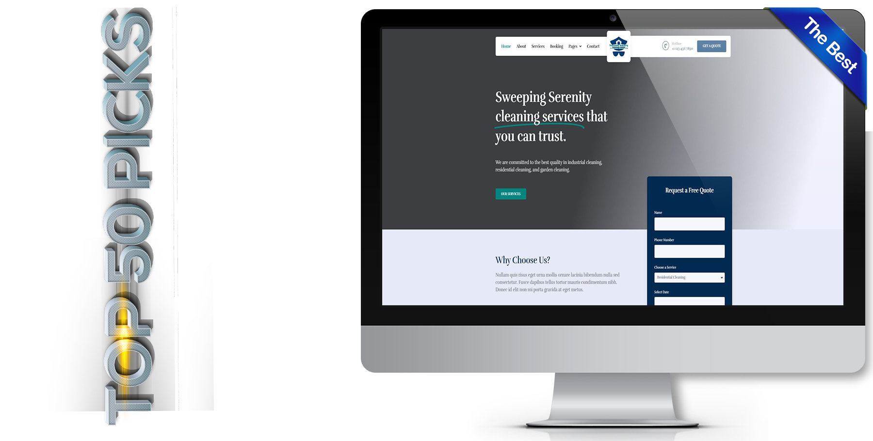 A website design in Cleaning Service called Sweeping Serenity